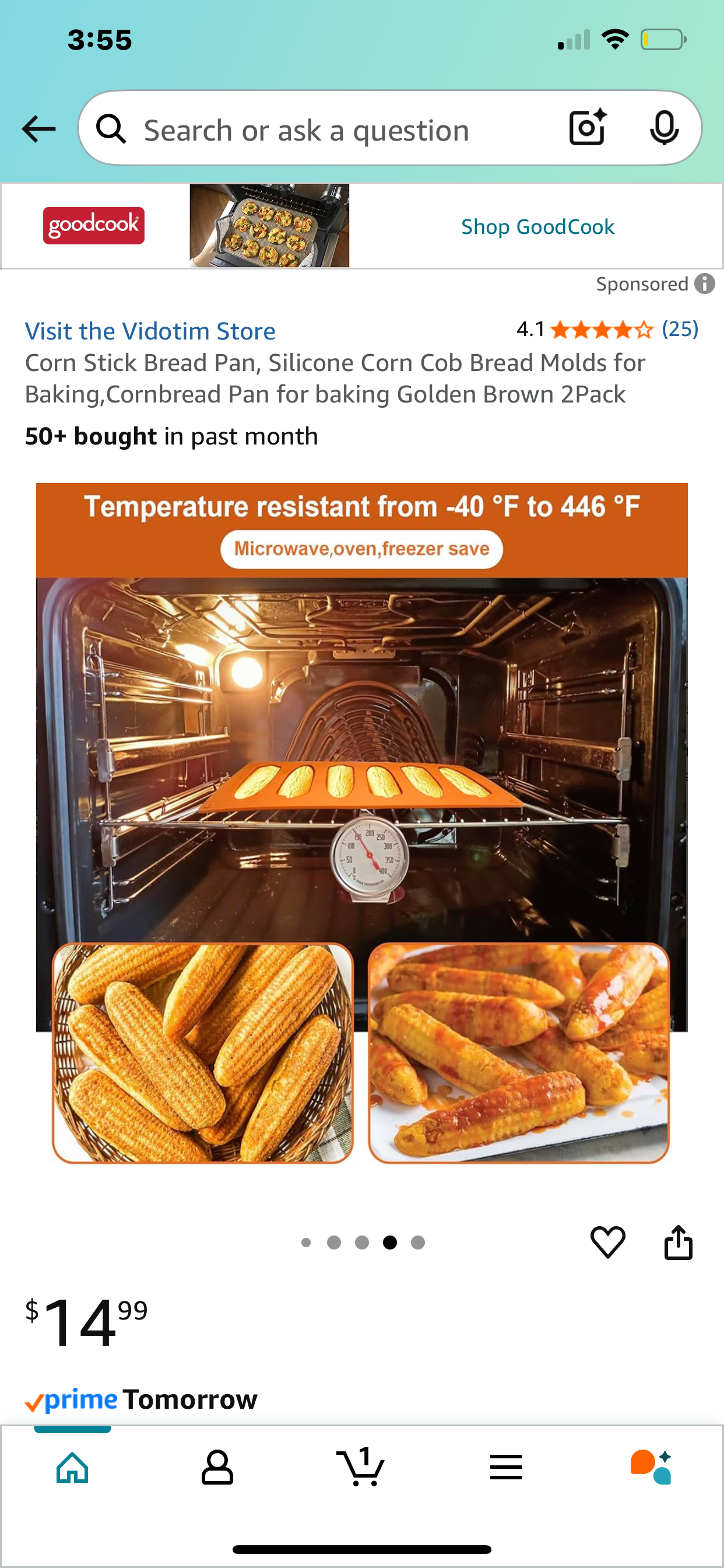 Cornbread Sticks silicone baking mat (set of 2)